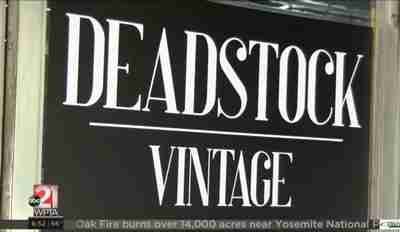 image of deadstock vintage logo on storefront