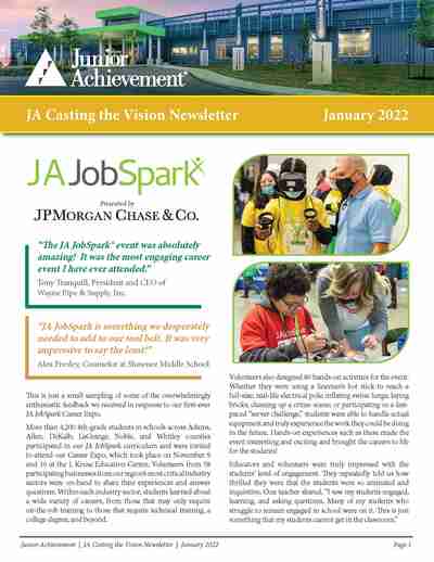 Cover Image of January JA Casting the Vision Newsletter
